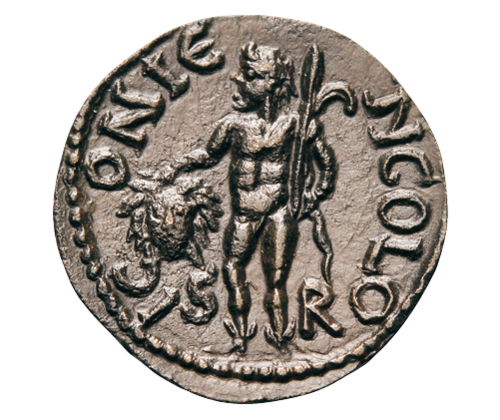 Perseus auf provinzialrömischer Bronze, Vorderseite