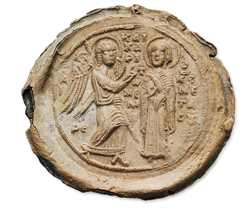 Seal of  Konstantin Angelos Dukas. (* ca. 1113 – † after 1193), front