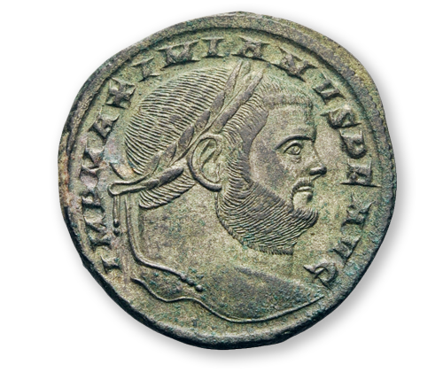 Follis des Maximianus Herculius, Vorderseite