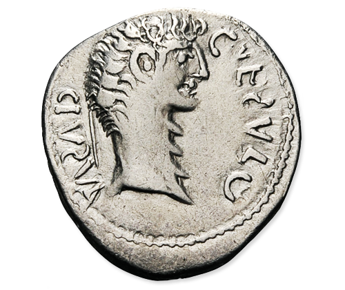 Imitation eines Augustus-Denars, Vorderseite