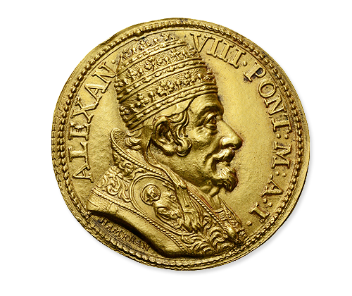 Goldmedaille Papst Alexanders VIII., Vorderseite