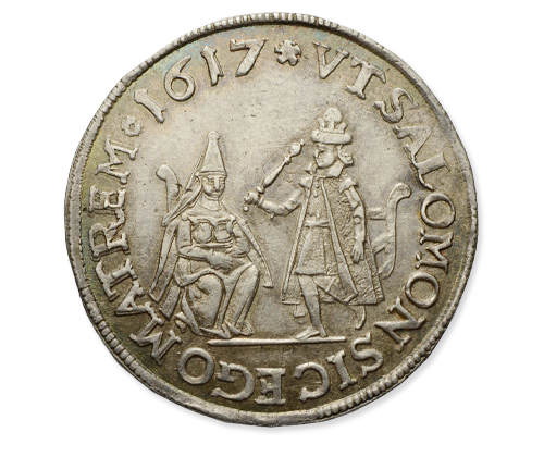 Saxon quarter taler commemorating Christmas, front